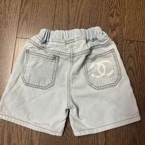 Chanel Kids' Light Blue Denim Shorts size 3/4